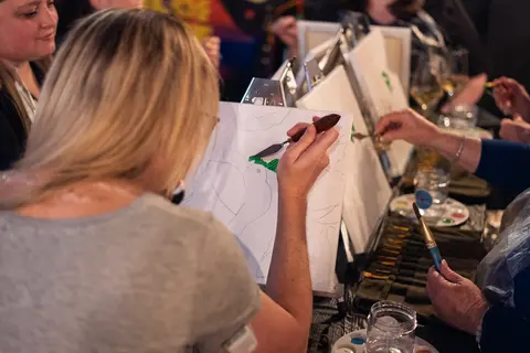 Painting Hummingbird at Greenville Beer Exchange, July 2025