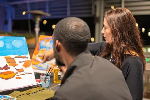 Painting Fall at the Falls at Gather GVL, November 2025