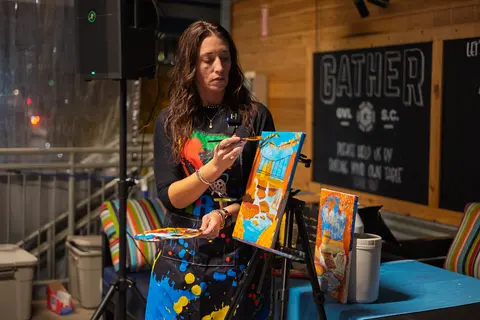 Painting Fall at the Falls at Gather GVL, November 2025