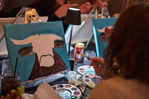 Painting Highland Bull at Stubborn Mule Restaurant & Brewery, December 2025