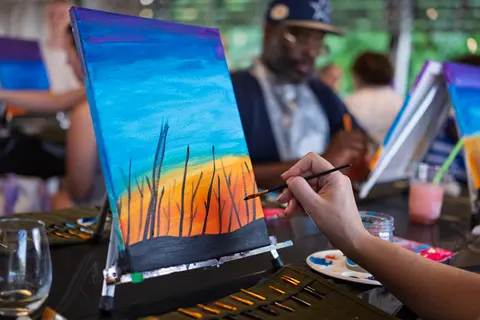 Painting Dandelion Wishes at Gather GVL, May 2026