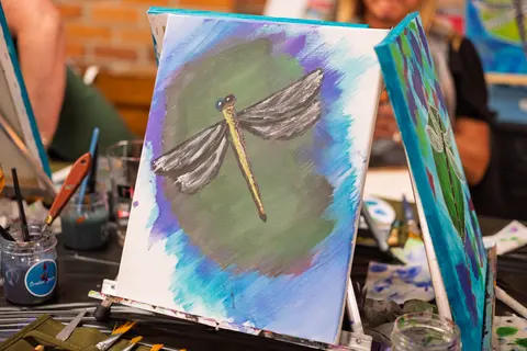 Painting Dragonfly at Greenville Beer Exchange, June 2026