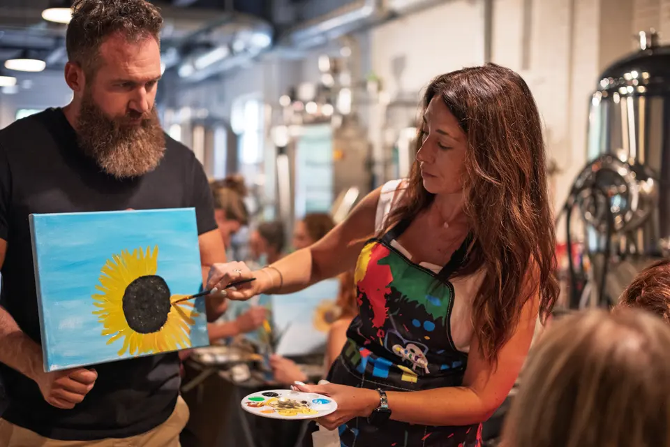 Photo 23 of 62, painting Sunflower Field at Wild Yarrow Brewing