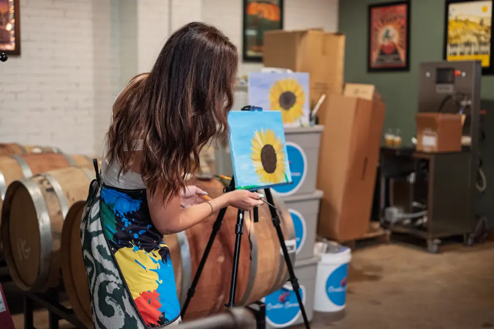 Photo 37 of 62, painting Sunflower Field at Wild Yarrow Brewing