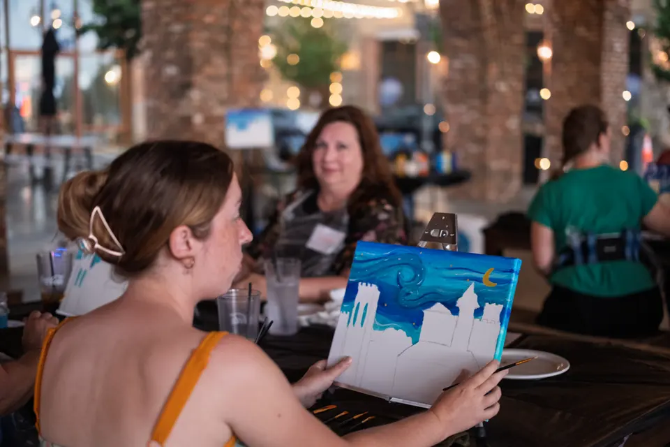 Photo 34 of 83, painting Van Gogh Sky at BridgeWay Brewing Co.