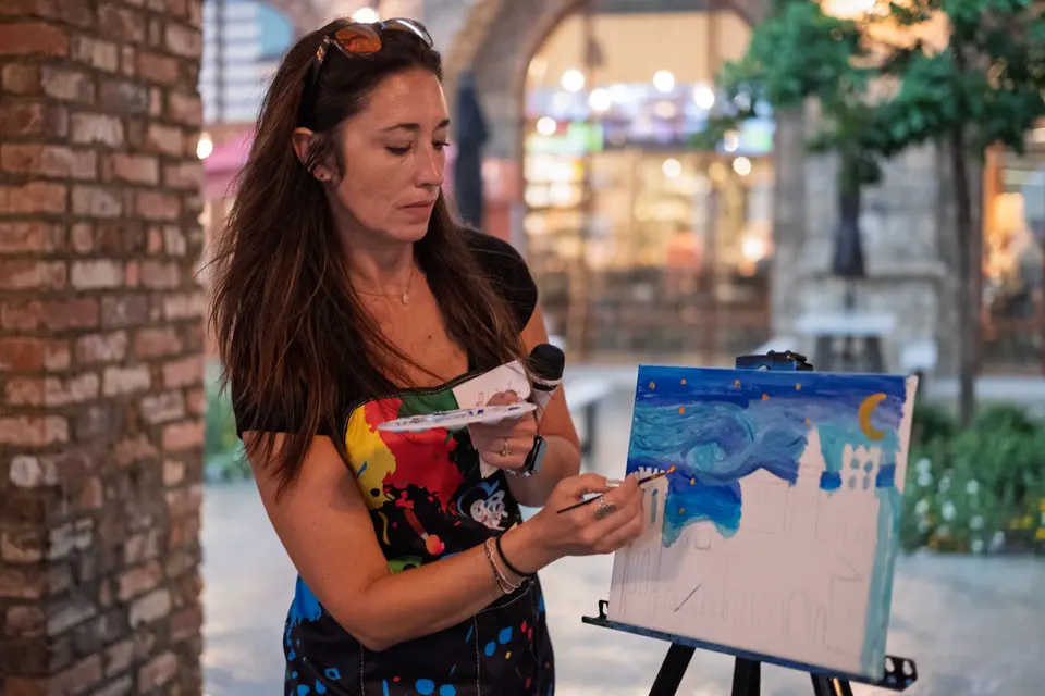 Photo 40 of 83, painting Van Gogh Sky at BridgeWay Brewing Co.