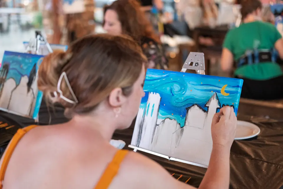 Photo 44 of 83, painting Van Gogh Sky at BridgeWay Brewing Co.