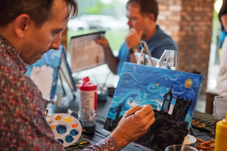 Photo 53 of 83, painting Van Gogh Sky at BridgeWay Brewing Co.