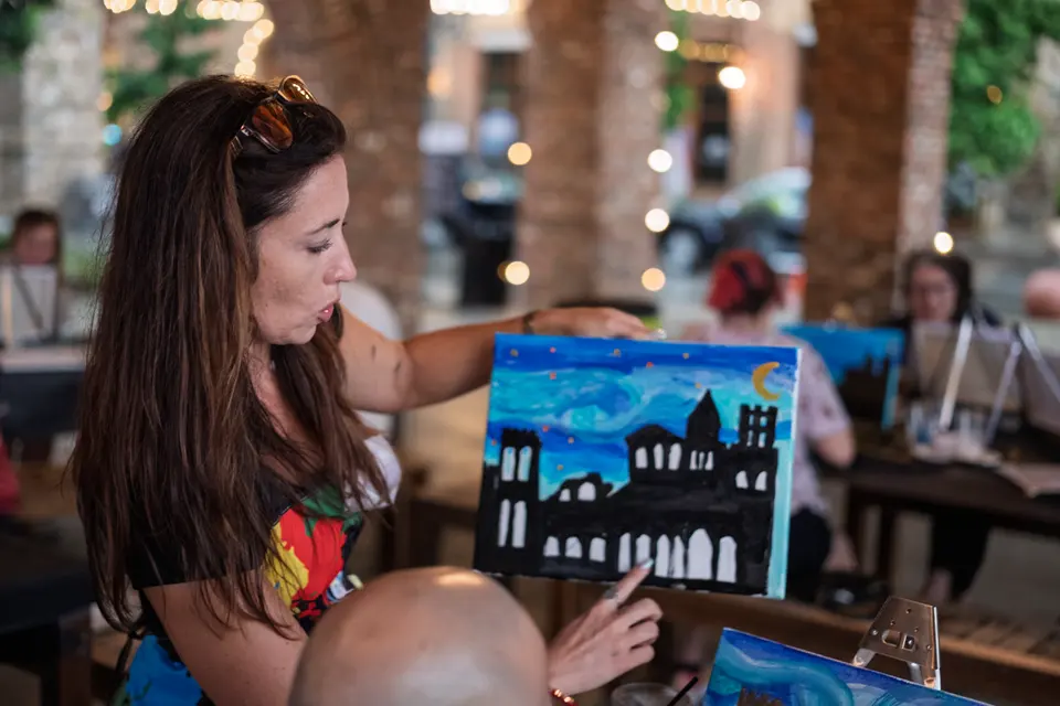 Photo 60 of 83, painting Van Gogh Sky at BridgeWay Brewing Co.