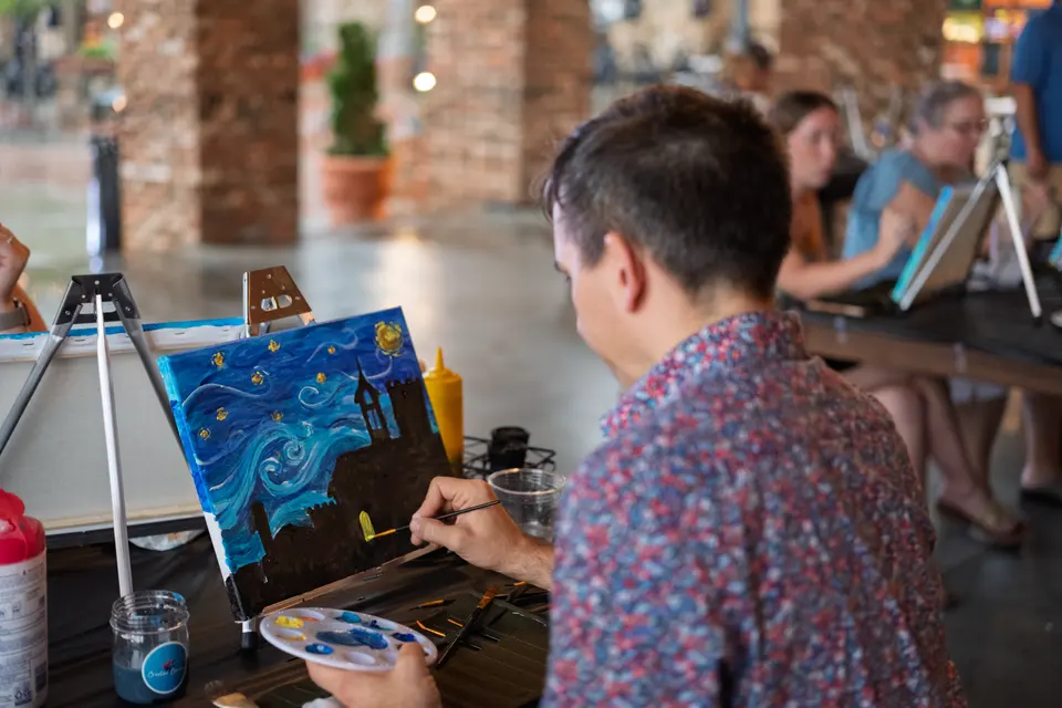 Photo 62 of 83, painting Van Gogh Sky at BridgeWay Brewing Co.