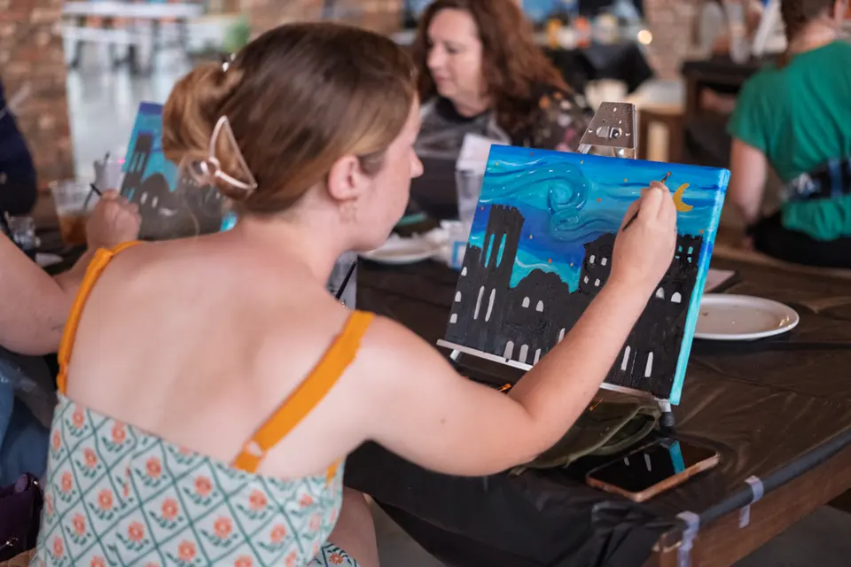 Photo 64 of 83, painting Van Gogh Sky at BridgeWay Brewing Co.