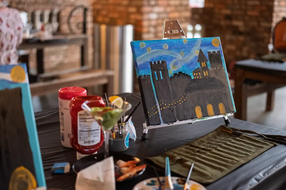Photo 71 of 83, painting Van Gogh Sky at BridgeWay Brewing Co.