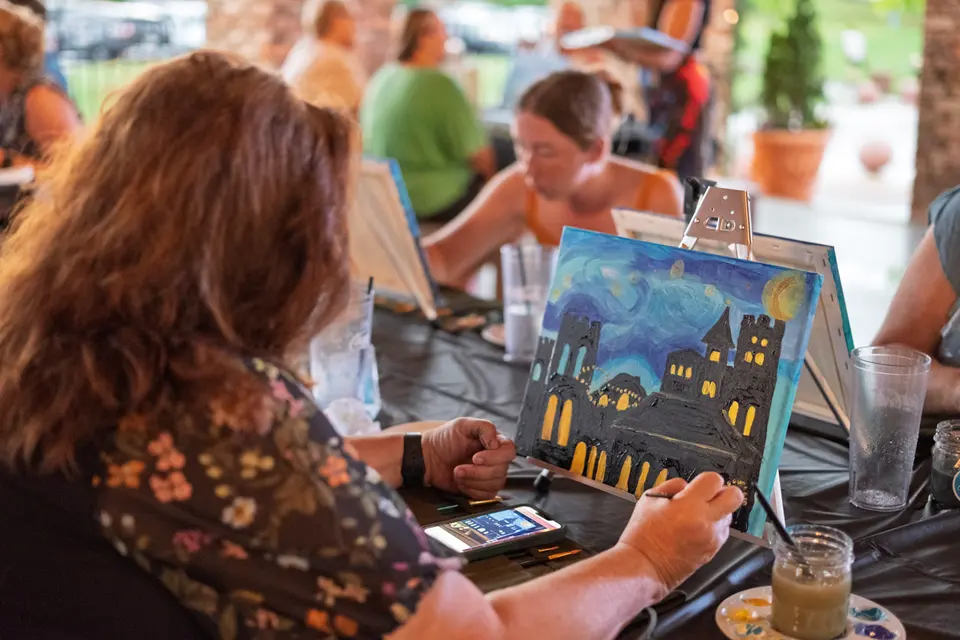 Photo 78 of 83, painting Van Gogh Sky at BridgeWay Brewing Co.