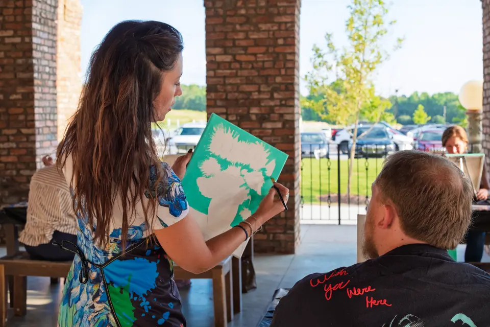 Painting Van Gogh Sunflowers at BridgeWay Brewing Co., September 2025
