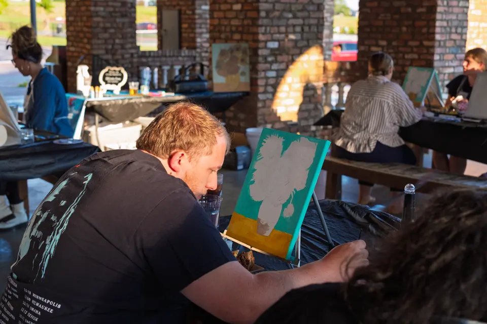 Photo 19 of 55, painting Van Gogh Sunflowers at BridgeWay Brewing Co.