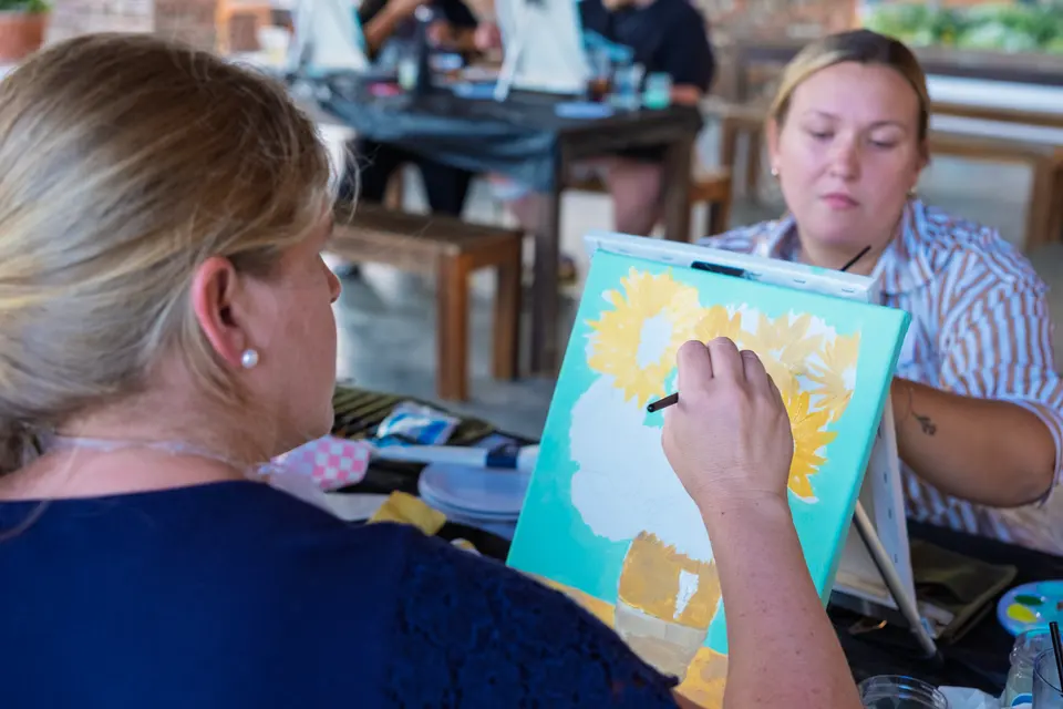 Photo 20 of 55, painting Van Gogh Sunflowers at BridgeWay Brewing Co.
