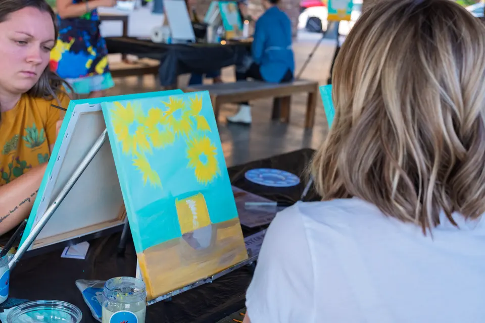 Photo 22 of 55, painting Van Gogh Sunflowers at BridgeWay Brewing Co.