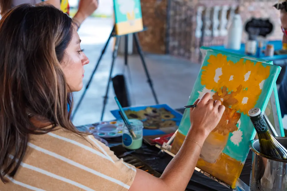 Photo 23 of 55, painting Van Gogh Sunflowers at BridgeWay Brewing Co.