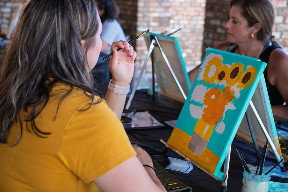 Photo 26 of 55, painting Van Gogh Sunflowers at BridgeWay Brewing Co.