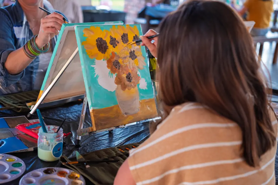 Photo 28 of 55, painting Van Gogh Sunflowers at BridgeWay Brewing Co.
