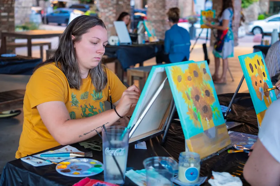 Photo 30 of 55, painting Van Gogh Sunflowers at BridgeWay Brewing Co.