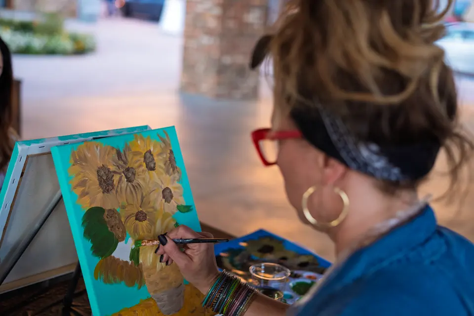 Photo 33 of 55, painting Van Gogh Sunflowers at BridgeWay Brewing Co.