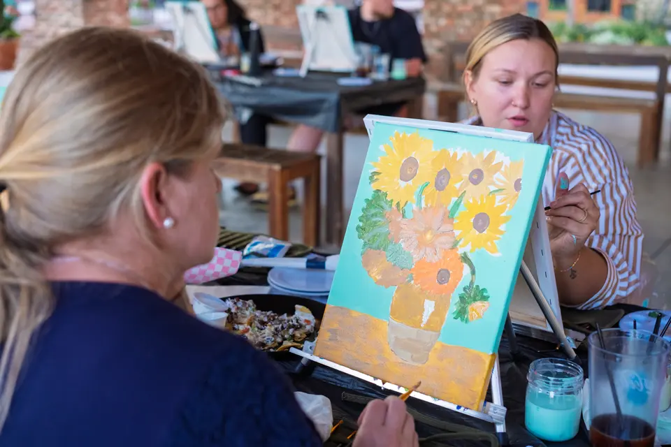 Photo 37 of 55, painting Van Gogh Sunflowers at BridgeWay Brewing Co.