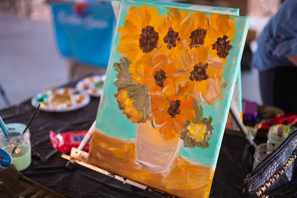 Photo 38 of 55, painting Van Gogh Sunflowers at BridgeWay Brewing Co.