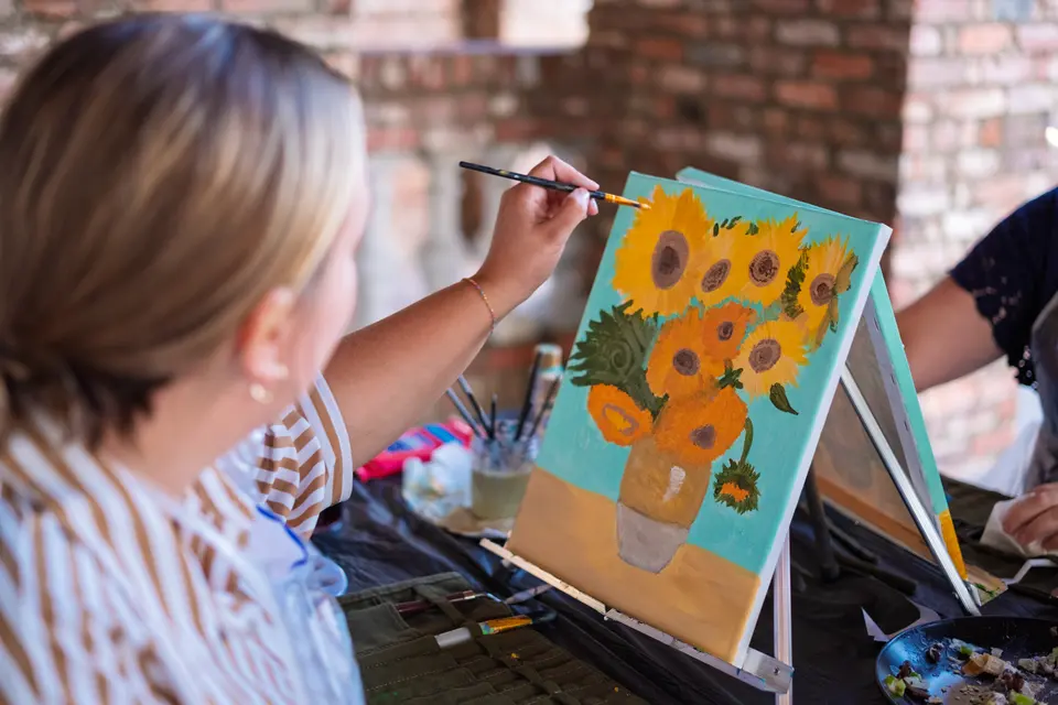 Photo 39 of 55, painting Van Gogh Sunflowers at BridgeWay Brewing Co.