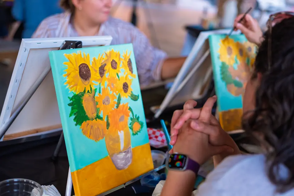 Photo 40 of 55, painting Van Gogh Sunflowers at BridgeWay Brewing Co.