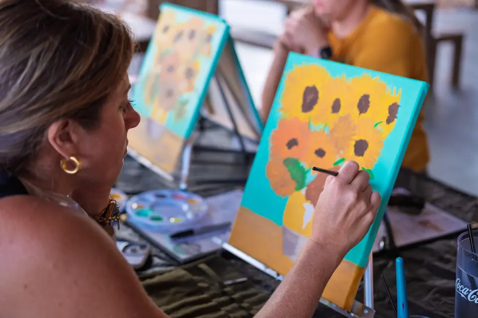 Photo 41 of 55, painting Van Gogh Sunflowers at BridgeWay Brewing Co.