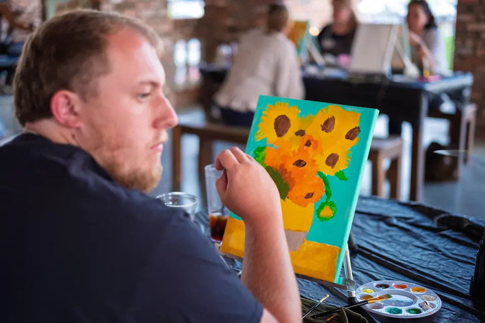 Photo 43 of 55, painting Van Gogh Sunflowers at BridgeWay Brewing Co.