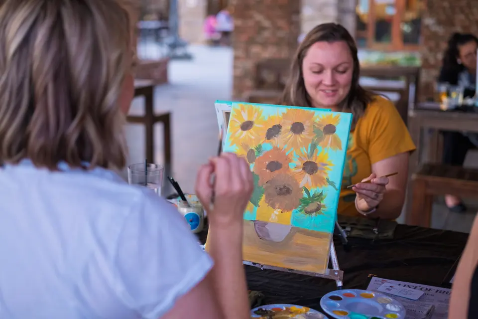 Photo 44 of 55, painting Van Gogh Sunflowers at BridgeWay Brewing Co.