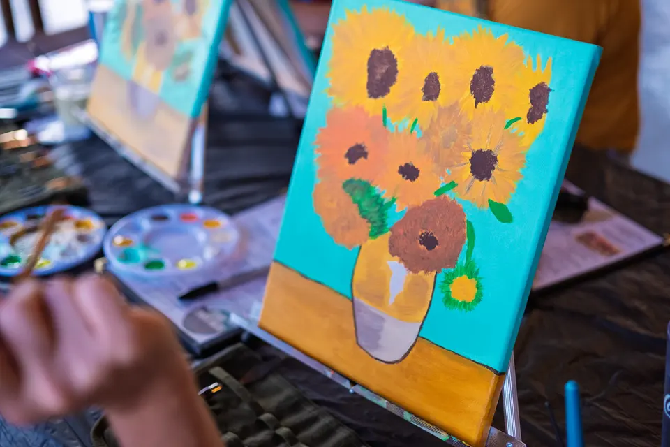 Photo 46 of 55, painting Van Gogh Sunflowers at BridgeWay Brewing Co.