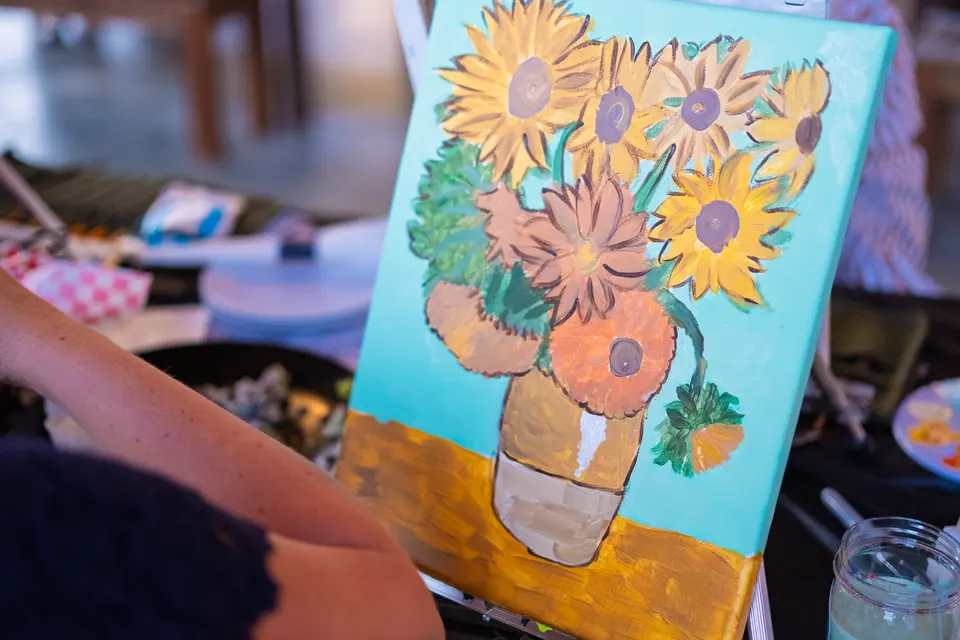 Photo 48 of 55, painting Van Gogh Sunflowers at BridgeWay Brewing Co.