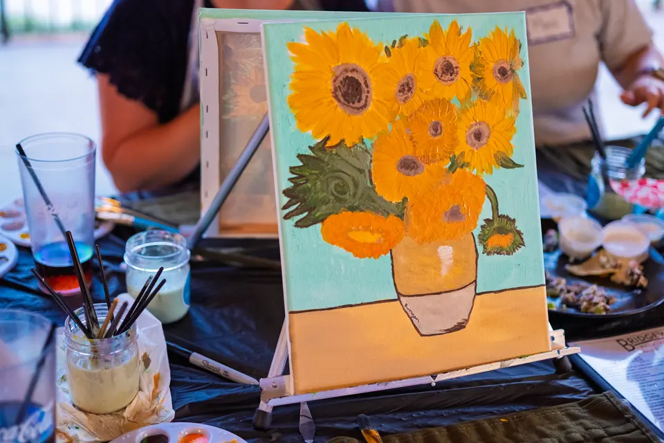 Photo 49 of 55, painting Van Gogh Sunflowers at BridgeWay Brewing Co.