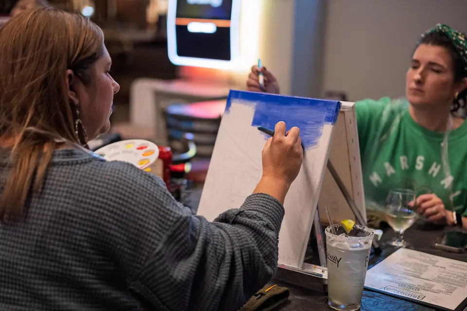 Photo 1 of 62, painting Holiday Cafe Terrace at Night at BridgeWay Brewing Co.