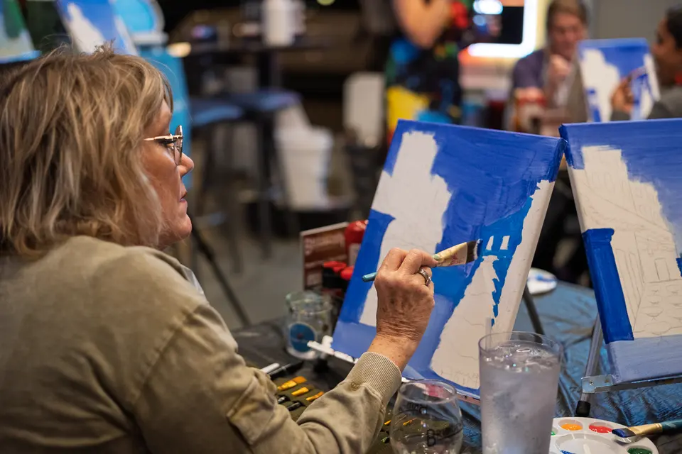 Photo 9 of 62, painting Holiday Cafe Terrace at Night at BridgeWay Brewing Co.