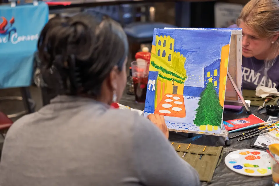 Photo 44 of 62, painting Holiday Cafe Terrace at Night at BridgeWay Brewing Co.