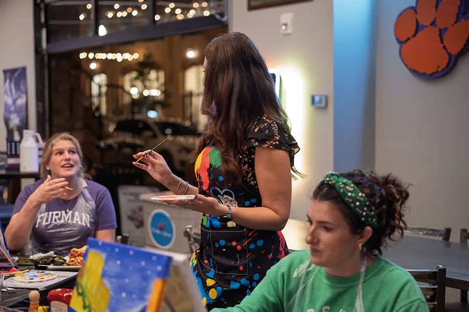 Photo 57 of 62, painting Holiday Cafe Terrace at Night at BridgeWay Brewing Co.
