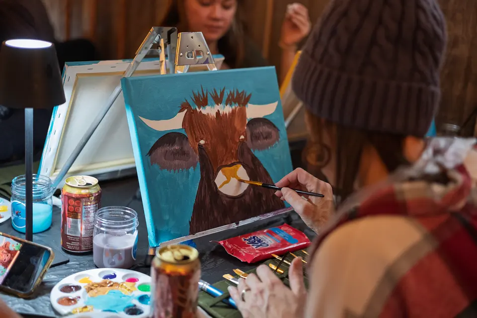 Photo 34 of 93, painting Highland Bull at Stubborn Mule Restaurant & Brewery
