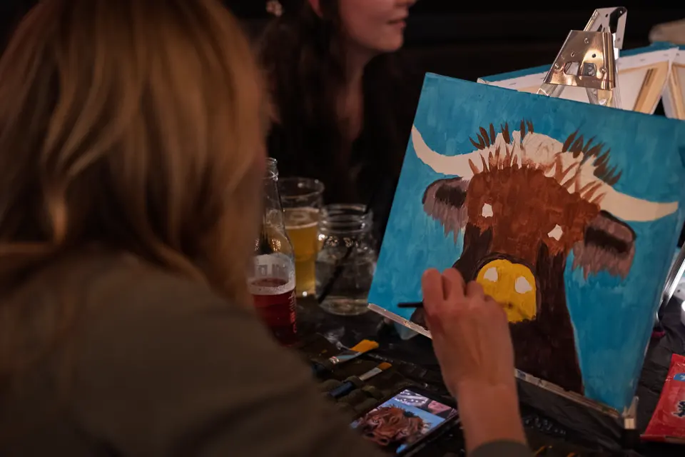 Photo 35 of 93, painting Highland Bull at Stubborn Mule Restaurant & Brewery