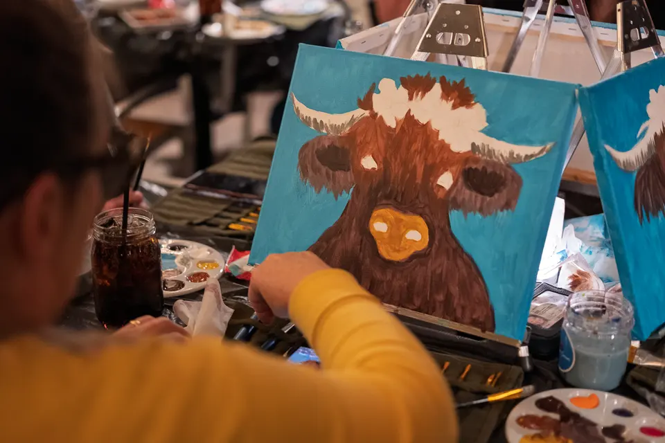 Photo 37 of 93, painting Highland Bull at Stubborn Mule Restaurant & Brewery