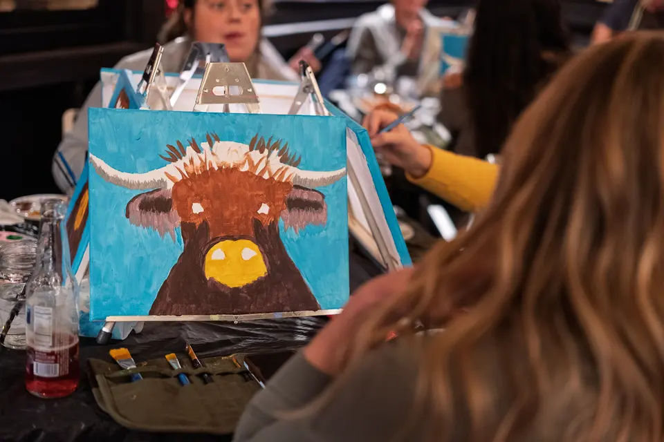 Photo 38 of 93, painting Highland Bull at Stubborn Mule Restaurant & Brewery
