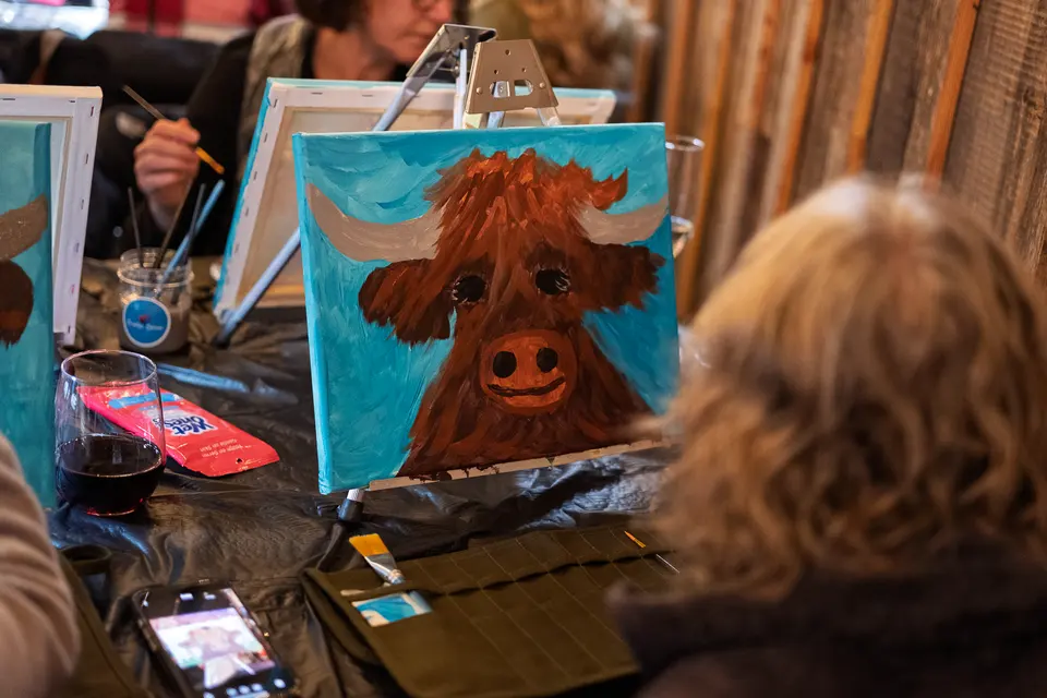 Photo 42 of 93, painting Highland Bull at Stubborn Mule Restaurant & Brewery