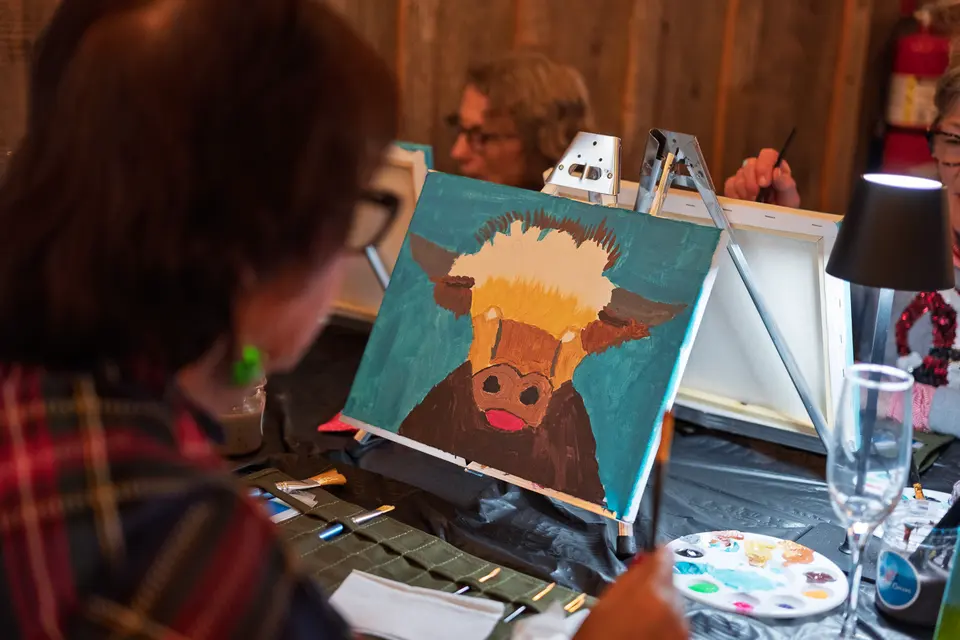 Photo 45 of 93, painting Highland Bull at Stubborn Mule Restaurant & Brewery