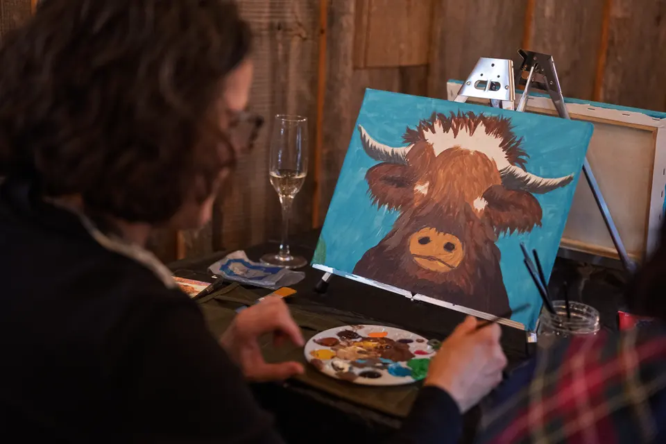 Photo 46 of 93, painting Highland Bull at Stubborn Mule Restaurant & Brewery