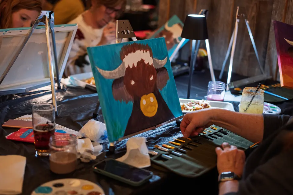 Photo 48 of 93, painting Highland Bull at Stubborn Mule Restaurant & Brewery