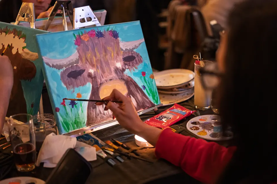 Photo 55 of 93, painting Highland Bull at Stubborn Mule Restaurant & Brewery