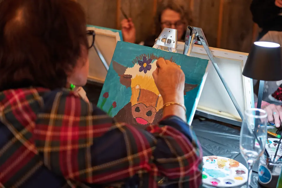 Photo 61 of 93, painting Highland Bull at Stubborn Mule Restaurant & Brewery